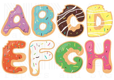 Donut Alphabet PDF PNG SVG - Payhip