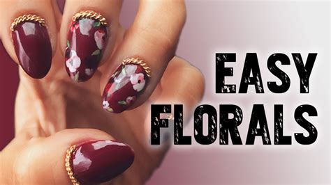 Easy Floral Nail Art Tutorial - YouTube