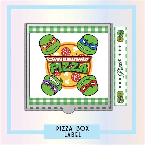 TMNT Pizza Box Label Digital Download Ninja Turtles Pizza | Etsy