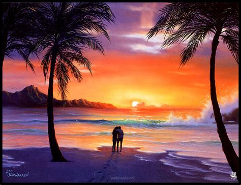 50 Beautiful Sunrise Sunset and Moon Paintings for your inspiration - 26 sunset paintings