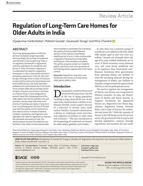 (PDF) Regulation of Long-Term Care Homes for Older Adults in India