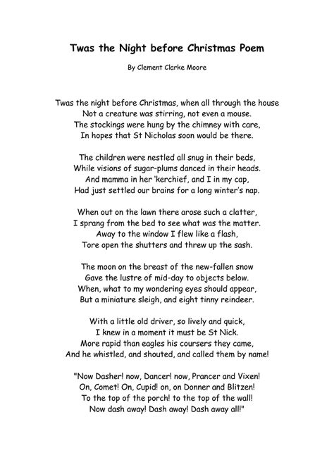 New twas the night before christmas poem printable version at temasistemi.net | Christmas poems ...