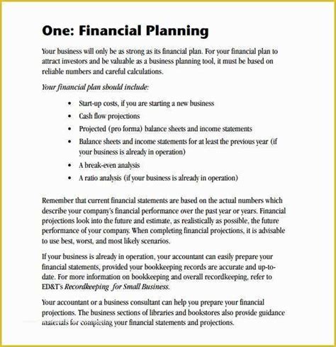 Free Financial Business Plan Template Of Financial Plan Template 9 Free ...