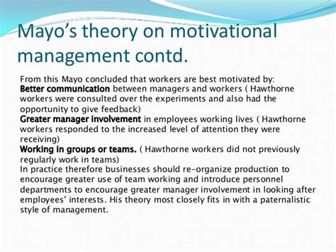 Functions and theories of management: Elton Mayo