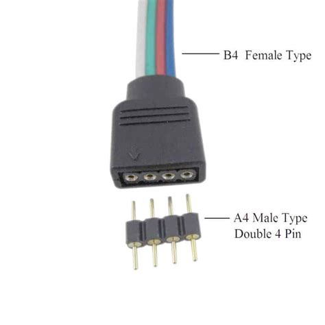 4-Pin RGB Double Male Connector