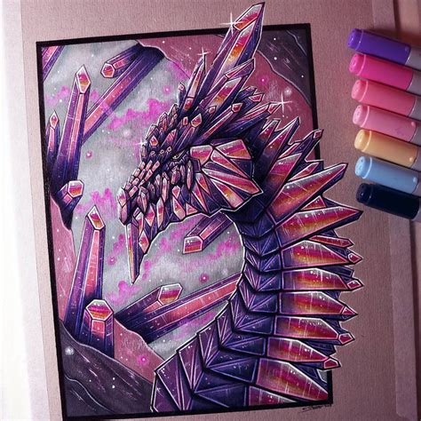 Crystal Dragon Drawing by LethalChris on DeviantArt | Dragon drawing ...