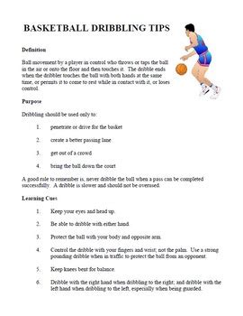 Basketball Dribbling Tips and Activities by Brilliance Builders | TPT