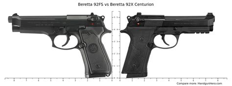 Beretta 92FS vs Beretta 92X Centurion size comparison | Handgun Hero