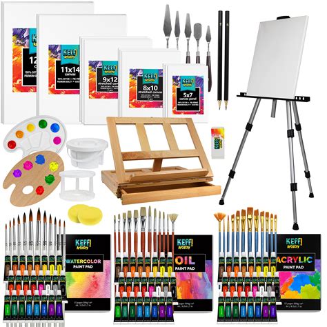 Buy KEFF Large Deluxe Art Painting Supplies Set - 140-Piece ...