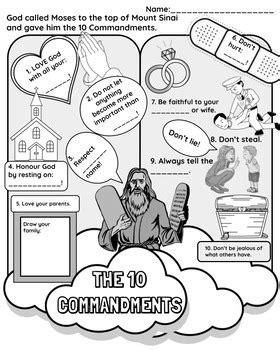 Ten Commandments For Kids Coloring Pages