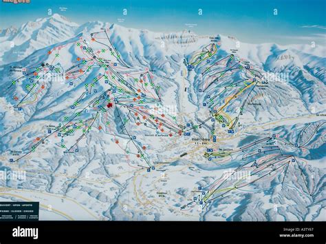 Alps ski map Stock Photo - Alamy