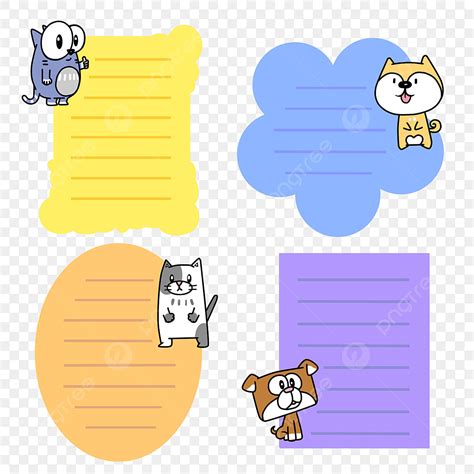 Sticky Notes PNG Transparent, Small Animal Sticky Notes, Stickers, Small Animals, Post It PNG ...