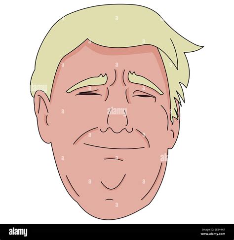 Donald Trump face cartoon style isolated on background Stock Photo - Alamy