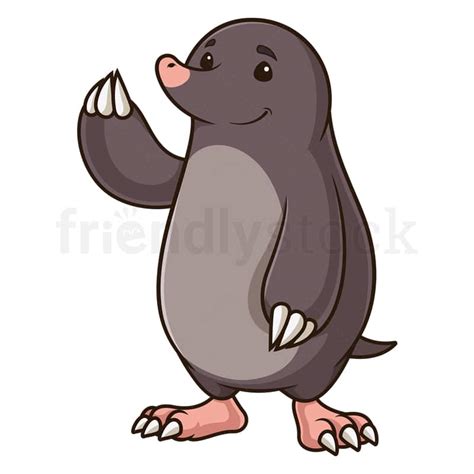 Happy Mole Cartoon Vector Illustration - FriendlyStock