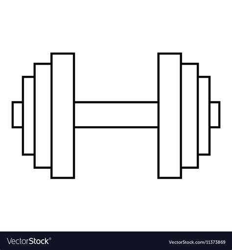 Big dumbbell icon outline style Royalty Free Vector Image