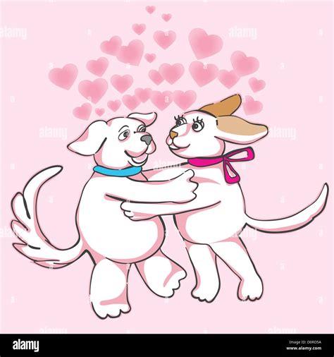 Cartoon dogs in love hi-res stock photography and images - Alamy