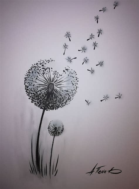 "Dandelion - drawing" - by A.Penev | Pencil drawings easy, Drawings ...