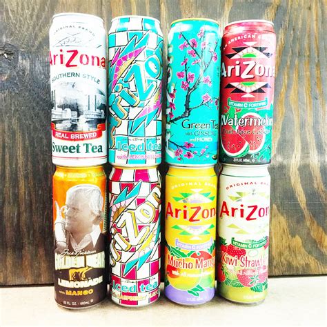 Arizona Sweet Tea - 23oz Arizona Iced Tea Lemon Flavor - 23oz Arizona Green Tea Ginseng and ...