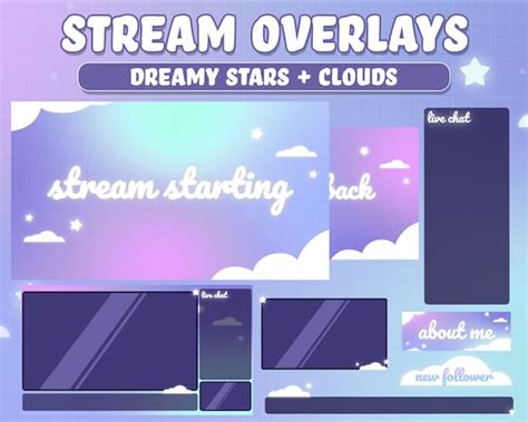 Twitch Overlay Animated Stream Overlay Package Cute Pastel | Etsy Canada