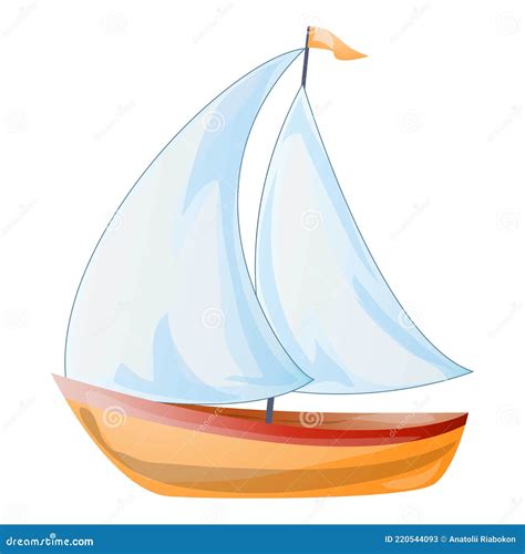 Boat Yacht Icon, Cartoon Style Stock Vector - Illustration of marine ...