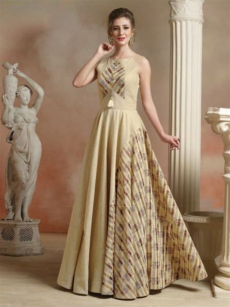 Cream Color Festive Wear Gown, party wear gown, wedding gown, designer ...