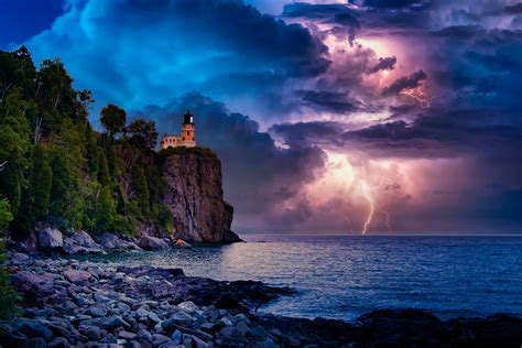 The Storm Rages On - Thunderstorm at Split Rock Lighthouse, Two Harbors MN | Split rock ...