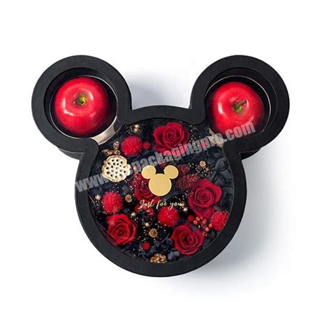 stock mickey mouse gift box window mickey gift box flower fancy mickey mouse shaped box