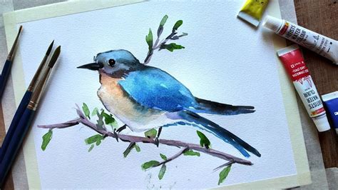 Easy Bird with Watercolor Painting | Speed Painting - YouTube