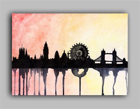 London Skyline Watercolour - Chloe Bruce | Skyline art, London ...