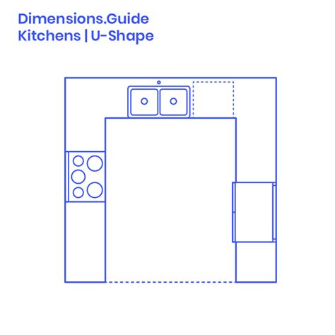 U-Shape Kitchen Dimensions & Drawings | Dimensions.Guide