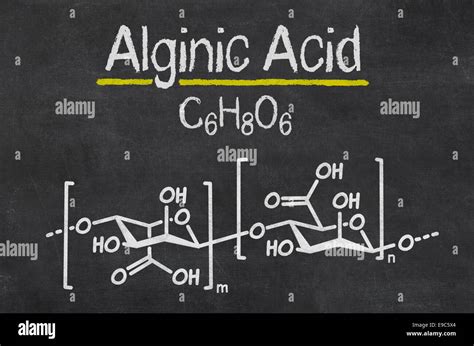 Blackboard with the chemical formula of Alginic Acid Stock Photo - Alamy