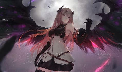 HD wallpaper: Anime, Granblue Fantasy, Angel, Dark Angel Olivia, Horns ...