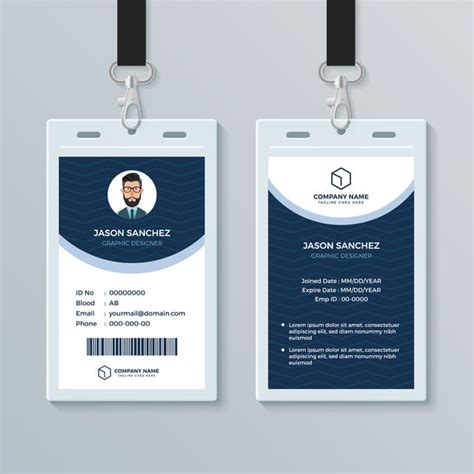 Clean And Modern Employee Id Card Design Template Template for Free Download on Pngtree