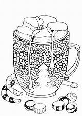 Hot Chocolate Mug Template Printable Sketch Coloring Page sketch template