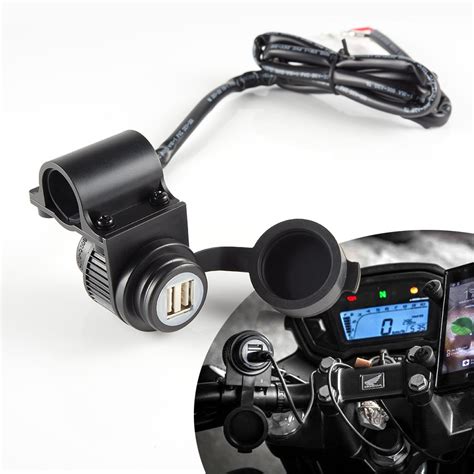 Electrical & wiring: Double Port USB Charger for Motorcycle Bicycle 7/8 inch handlebar