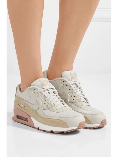 Nike | Air Max 90 suede-trimmed leather sneakers | NET-A-PORTER.COM