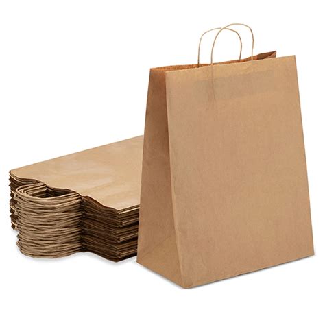 Kraft Brown Bulk Paper Bags with Twisted Handles (250 Pcs) Perfect for ...