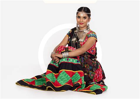 Traditional Tharu Dress, Graceful Pose on White Background - Photos Nepal