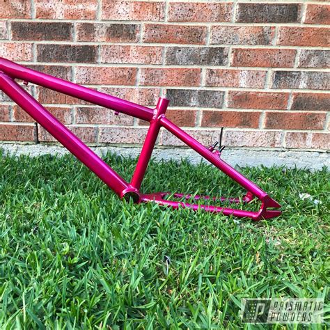 Custom SO CAL FLYER Bike Frame featuring Racing Raspberry and Ink Black | Prismatic Powders