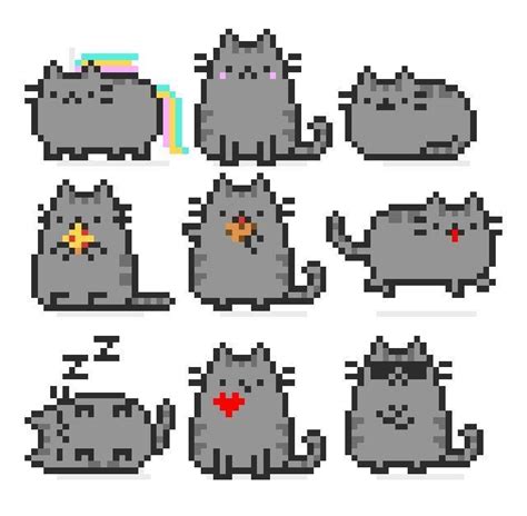 Sandbox Pixel Art - Pusheen the cat | Pixel art, Easy pixel art, Minecraft pixel art