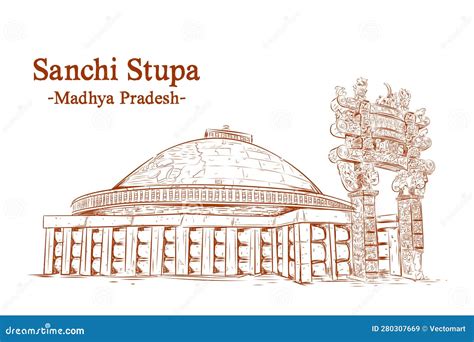 Sanchi Stupa Sketch