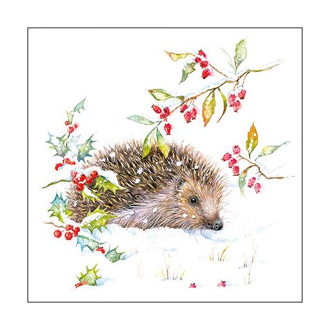 Ambiente – Paper Napkins / Servietten – Hedgehog in Winter – 33 x 33cm ...