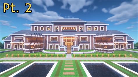 Minecraft: Huge Suburban Realistic Mansion Tutorial | Part 2 - YouTube