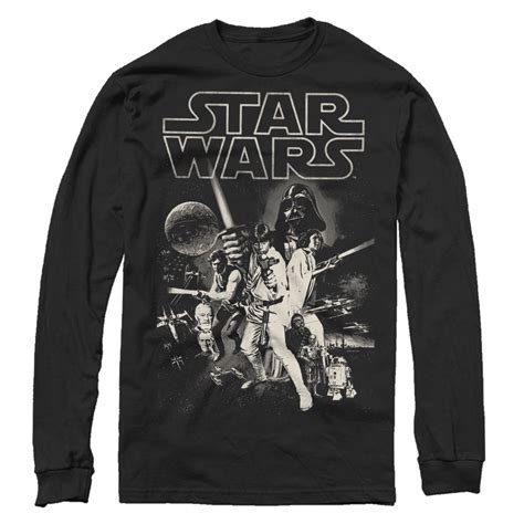 Star Wars - Men's Star Wars Classic Poster Long Sleeve Shirt Black ...