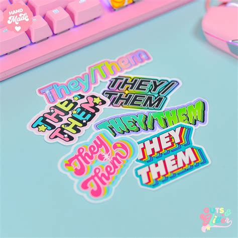 They / Them Pronouns Sticker Pack - Etsy