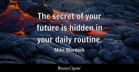 The secret of your future is hidden in your daily routine. - Mike Murdock - BrainyQuote