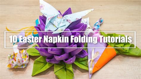 10 Easter napkin folding ideas - YouTube