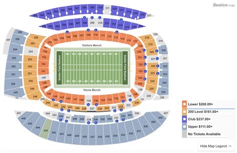 Soldier Field Seat Map