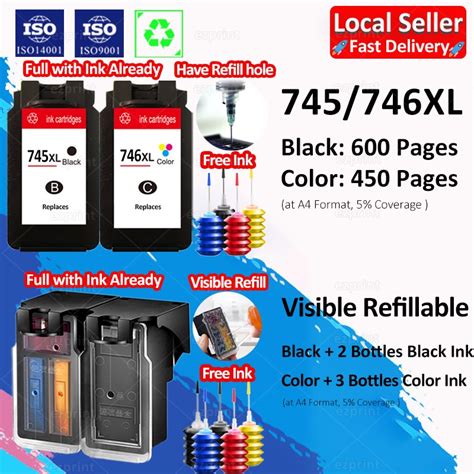 Compatible Canon 745XL 746XL Canon 745 Ink Canon 746 Ink Refill for MG3070S MG2570S MG2577S ...