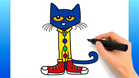 How To Draw Pete The Cat (Easy Drawing Tutorial) - YouTube